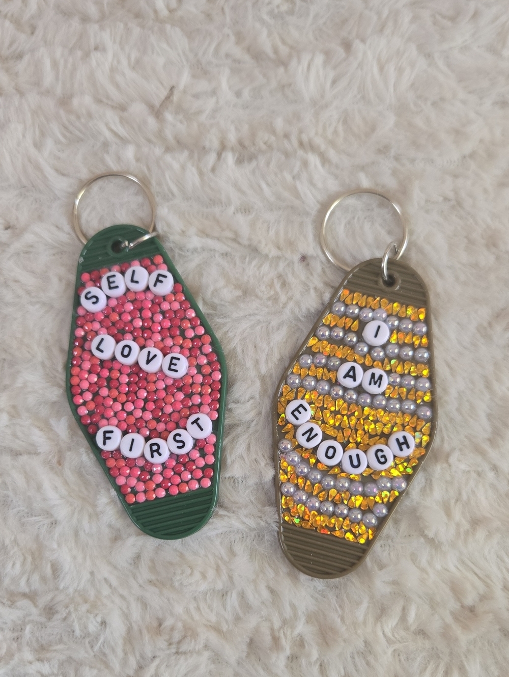 Self Love First Pink Beaded Keychain - Women Accessories